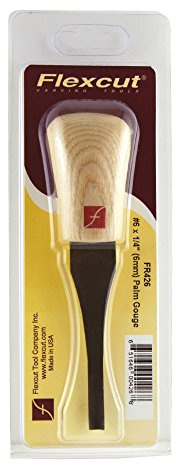 Flexcut #6 Palm Sweep, High Carbon Steel, Solid Ash Handle, 1/4 Inch (FR426)