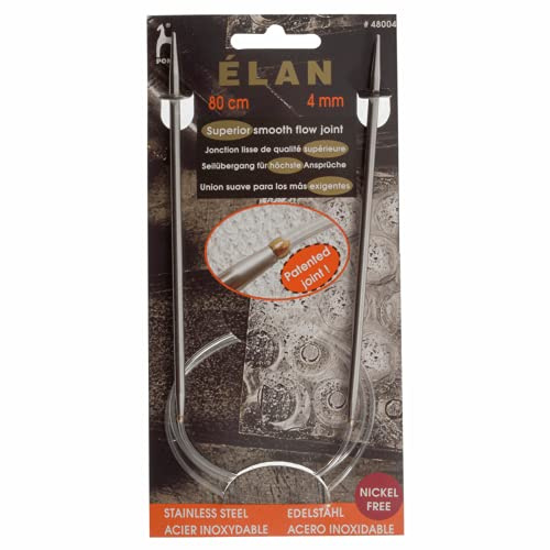 Pony Elan Stainless Steel Circular Fixed Knitting Pins - 80Cm x 4.00mm