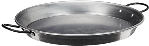 La Valenciana 36 cm Acero Pulido para Cocina de inducción Paella de cerámica con Asas, Negro, aleado, 36 Centimeters cm