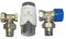 anapont Ventilset Heizkörperanschluss mit Thermostat für Heizkörper, Badheizkörper Winkel und Durchgang, Anschlussgarnitur, Ventil Armaturen (Ventilset, 90° weiß/chrom)