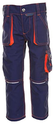 Planam Junior Kinder Bundhose Marine orange Modell 6111 Größe 86/92