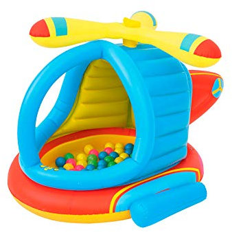 Bestway 52217 Piscine à balles hélicoptère gonflable Up In & Over 140 x 127 x 89 cm avec 50 balles