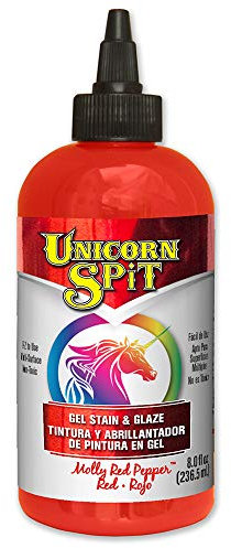 Unicorn SPiT Molly Red Pepper 5771002 Red Water Based Paint Gel Stain and Glaze 236ml
