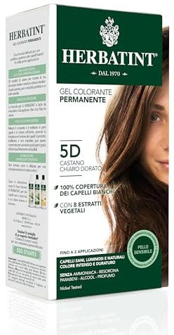 Herbatint, 5D Castaño Claro Dorado, Gel Permanente ,150 ml