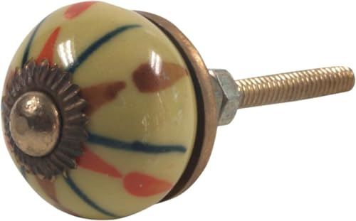 Kleiner Möbelknopf aus Keramik, handbemalt, Durchmesser 3 cm, Modell 18 | Möbelknauf für Schubfächer und Schränke, Gewinde M5, einfach zu montieren, stilvolle Akzente setzen.