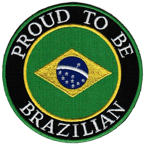 Proud To Be Brazilian Embroidered Patch Brazil Brasil Flag Iron-On Biker Emblem