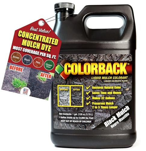 COLORBACK 192201 Mulch Farbe Lösung, 1 l, Schwarz