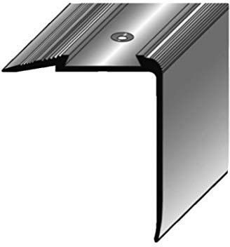 10 Meter Treppenkantenprofil (80 mm x 58 mm) aus Aluminium eloxiert, gebohrt, Bronze hell