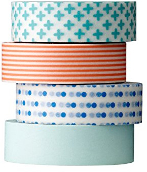 Bloomingville Tape, blau rot, Papier, 4er Set