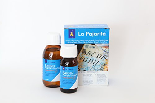 La Pajarita 712147 Kit Finish Glass Componentes A y B, Pintura Acabado Vidrio, Beige, 0