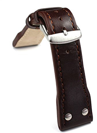 Sulla 24mm Herren Genuine Leder Flieger Uhrenarmband Pilot IW braun