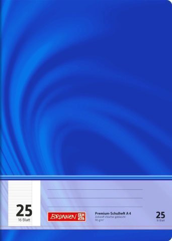 Schulheft/Schreibheft Vivendi Edition (Lineatur 25 (liniert mit Rand) - Din A4 / 16 Blatt) PREMIUM QUALITÄT