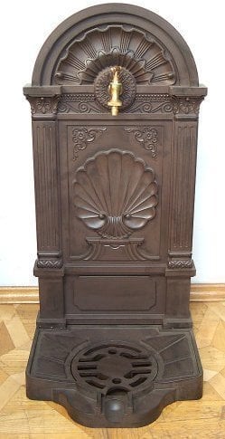 linoows Standbrunnen, Brunnen Zapfstelle, Wiener Retro Stand Brunnen, Aluminium, Braun