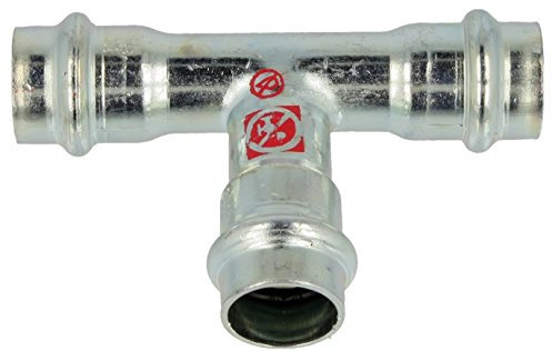 C-Stahl Pressfitting T-Stück 22 mm I/I/I Kontur V