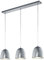 Trio Leuchten LED Pendelleuchte Ontario 305200389, Metall Nickel matt, Glas silberfarbig, exkl. 3x E14