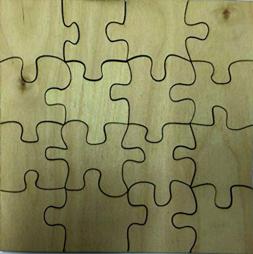 Derwent Laser Crafts 16 Piece Blank Wooden Jigsaw Puzzle - 3 sizes to choose from - ready to paint (40cm x 40cm)