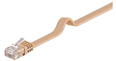 Goobay 95883 CAT 6 Flach-Patchkabel, U/UTP, Hellbraun