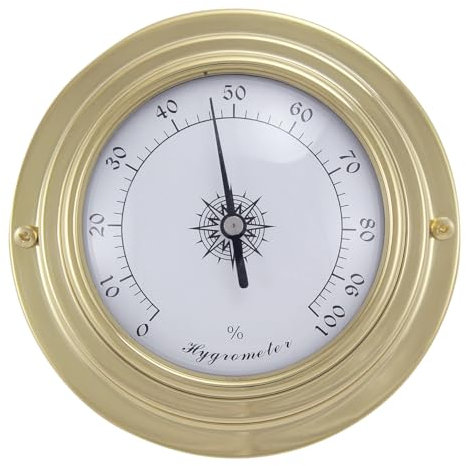 Hygrometer Brass Diameter 9.8/6.3 cm, H: 3 cm