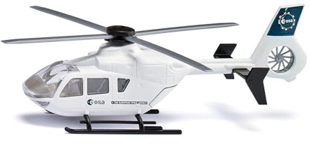 Siku 2537, ESA Hubschauber, Spielzeug-Helikopter für Kinder, 1:55, Metall/Kunststoff, Weiß, Bewegliche Rotoren