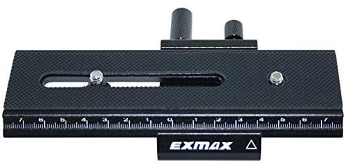 EXMAX 2-Wege-Makro-Schiene / Fokussierschiene, 6,35 mm (1/4 Zoll), Schnellschrauben-Halterung, Kamera-Blitzhalterung, 16 cm