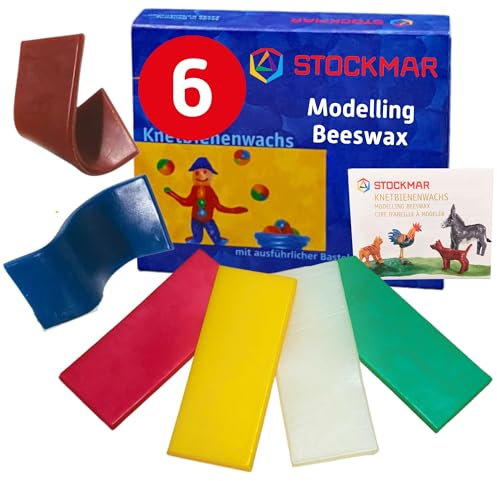 Stockmar 51000 - Knetbienenwachs, 100 x 40 mm, 6 Farben