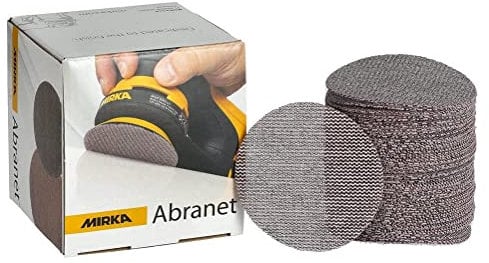 Mirka Abranet Netz-Schleifscheiben Ø 77 mm Klett/Korn P500 / 50 Stk/zum Schleifen von Holz, Spachtel, Lack, Kunststoff / 5420305051