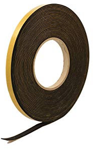 Neoprene Rubber Black Self-adhesive Sponge Strip 10mm wide x 2mm thick x 10m long