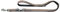 HUNTER BASIC Verstellbare Führleine für Hunde, beschichtetes Spaltleder, Kunstleder, witterungsbeständig, 1,3/200 cm, stein, stein/schwarz