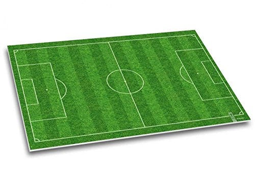 Rasenplatz - Schreibtischunterlage Motiv Fußball Fußballplatz grün Junge Kind Malunterlage Papier DIN A2 40 Blatt