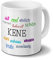 printplanet Tasse mit Namen Kene - Motiv Positive Eigenschaften - Namenstasse, Kaffeebecher, Mug, Becher, Kaffeetasse - Farbe Weiß
