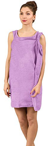 Froster Handtuch-Bademantel, Damen Saunakilt, Duschtuch mit Riemen, Armlöcher, Wickel-Badetuch (Violett)