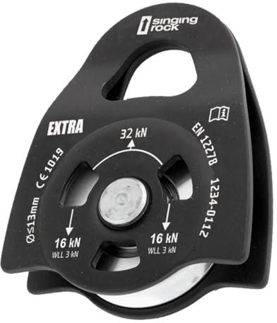 Seilrolle Umlenkrolle Pulley extra roll von Singing Rock, Farbe:black