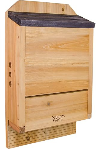 Nature's Way Bird Products CWH6 Triple Chamber Cedar Bat House, 20.5 x 12 x 5