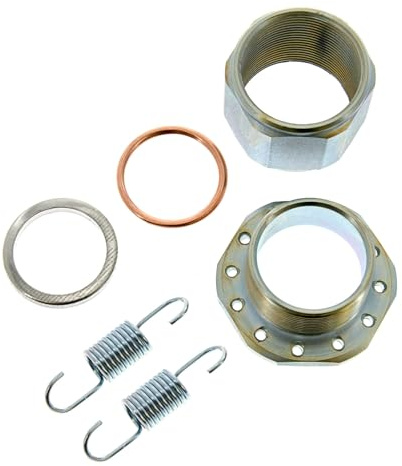 Set Krümmerbefestigung, Fixierung - nur für Ø28mm-Auspuffkrümmer - mit zwei Zugfedern, Krümmermutter, Einschraubstück, zwei Dichtringen