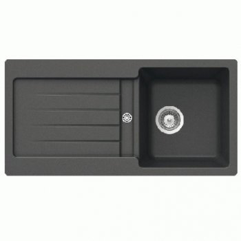 Pyramis 079812901 Spüle ZAKO S Granit Nero 860x435mm, Hahnl. 1+1
