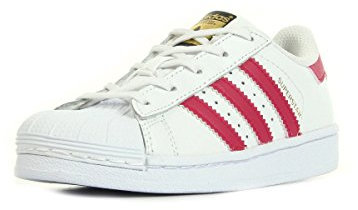 Adidas Superstar Foundation, Zapatillas Unisex Infantil, Blanco / Fucsia, 35.5 EU
