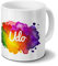 Tasse mit Namen Udo - Motiv Color Paint - Namenstasse, Kaffeebecher, Mug, Becher, Kaffeetasse - Farbe Weiß