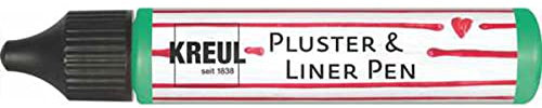 KREUL 49815 - Pluster und Liner Pen maigrün, 29 ml, Plusterfarbe zum Dekorieren und Verzieren, für Dekoeffekte durch aufplustern im Backofen, mit Bügeleisen oder Fön