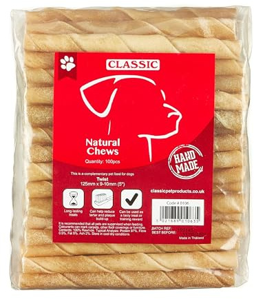 CLASSIC Rawhide Twist, 125 x 10 mm, Pack of 100