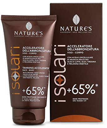 NATURE'S iSolari Acceleratore dell'Abbronzatura Viso e Corpo, Crema Abbronzante, Abbronzatura Ultra-rapida, Intensa e di Lunga Durata, 150 ml