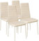 tectake® 4er Set Esszimmerstühle, Stuhl mit hoher Rückenlehne, 45 x 48 x 98,5 cm, Küchenstühle, Stühle für Esstisch, Esszimmer, Dining Table, Vorzimmer Möbel Set gepolstert - beige