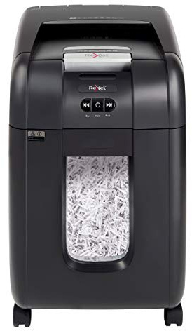 Rexel Auto+ 200X 2103175 Auto Feed 200 Sheet Cross Cut Shredder for Small Office Use (Up to 10 Users), 32 Litre Removable Bin, Includes Shredder Oil Sheets, Black