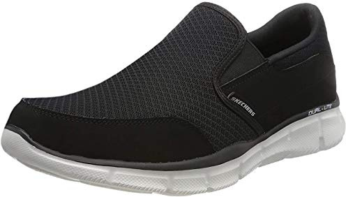 Skechers Men's Equaliser Persistent Low-Top Sneakers, Black Black White, 7 UK