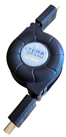 Tera Grand RETH-WH343 Premium High Speed HDMI Retractable Cable, 4.25-Feet