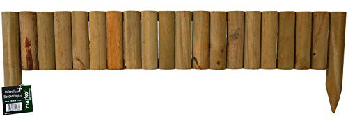 marko Gardening 1M Log Roll Border Fixed Picket Fence Edge Garden Outdoor Lawn Edging (Pack of 2)