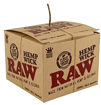 30,5 Meter RAW Hemp Wick Hanfdocht mit Bienenwachs zum gesünderen Anzünden von Bongs Joints usw