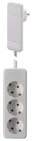 Bachmann Steckdosenleiste SMART Plug 3-Fach 1,6m Mehrfachsteckdose Weiß 933.015 (Mit Flachstecker und Kinderschutz)