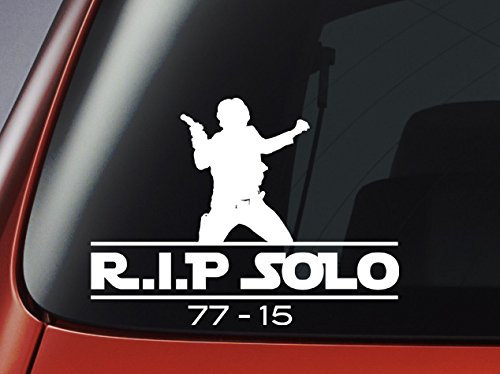 Star Wars Han Solo Aufkleber für Auto, Fenster, Wand, Laptop mit Aufschrift: Han Solo – R.I.P Solo 77-15