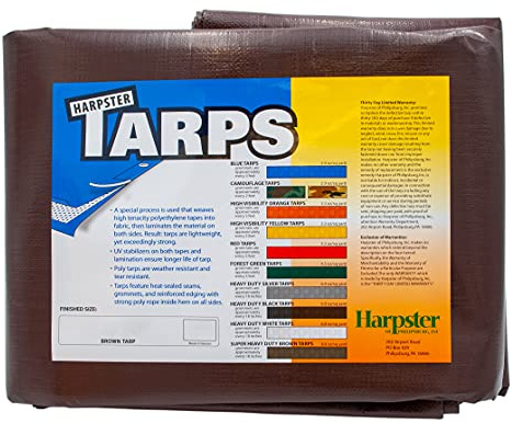 10 Ft. X 12 Ft. Super Heavy Duty 8 Oz. Brown Tarp - 16 Mil Thick