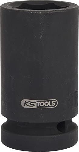 KS Tools 515.1860 - Douille longue à chocs 6 pans 1 - 60mm - En Chrome Molybdène - Tête brunie - Uniquement pour utilisation à chocs